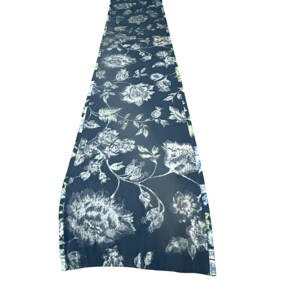 VTG April Cornell Floral Table Runner Plus 2 Place Mats W Navy Blue & Green Patt - Picture 13 of 16